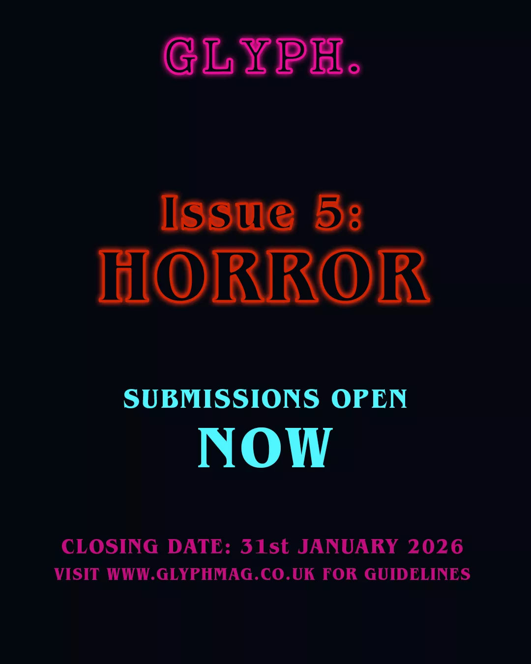 HORROR Issue 4 - Friends & Lovers - Glyph. Magazine - UK Literary Magazine Submissions